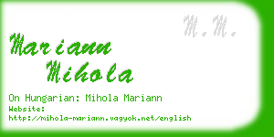 mariann mihola business card